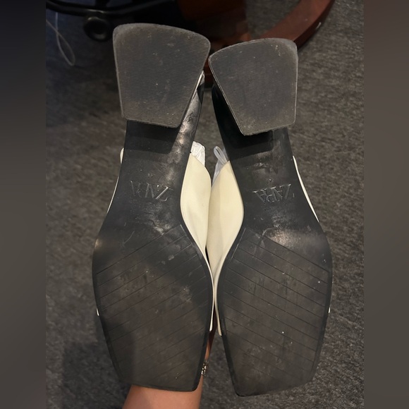 ZARA Minimalist White Block-Heel Mules – Size 41 - Picture 4 of 7